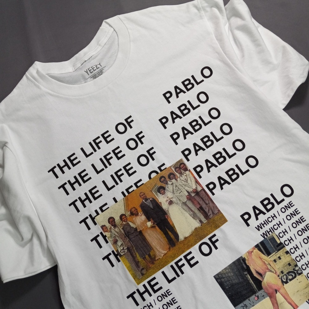 Authentic Kanye West The Life of Pablo TLOP Tour T-Shirt White Size L Yeezy